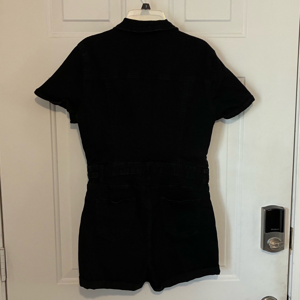 NWOT! SHEIN Black Short Sleeve Denim Romper - Picture 4 of 8